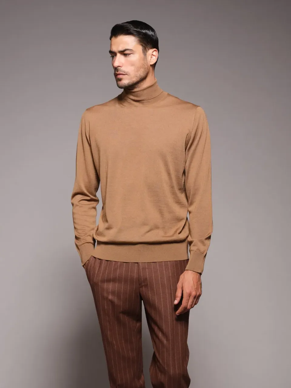 Caruso Dolcevita Uomo Lana Seta Cashmere Beige