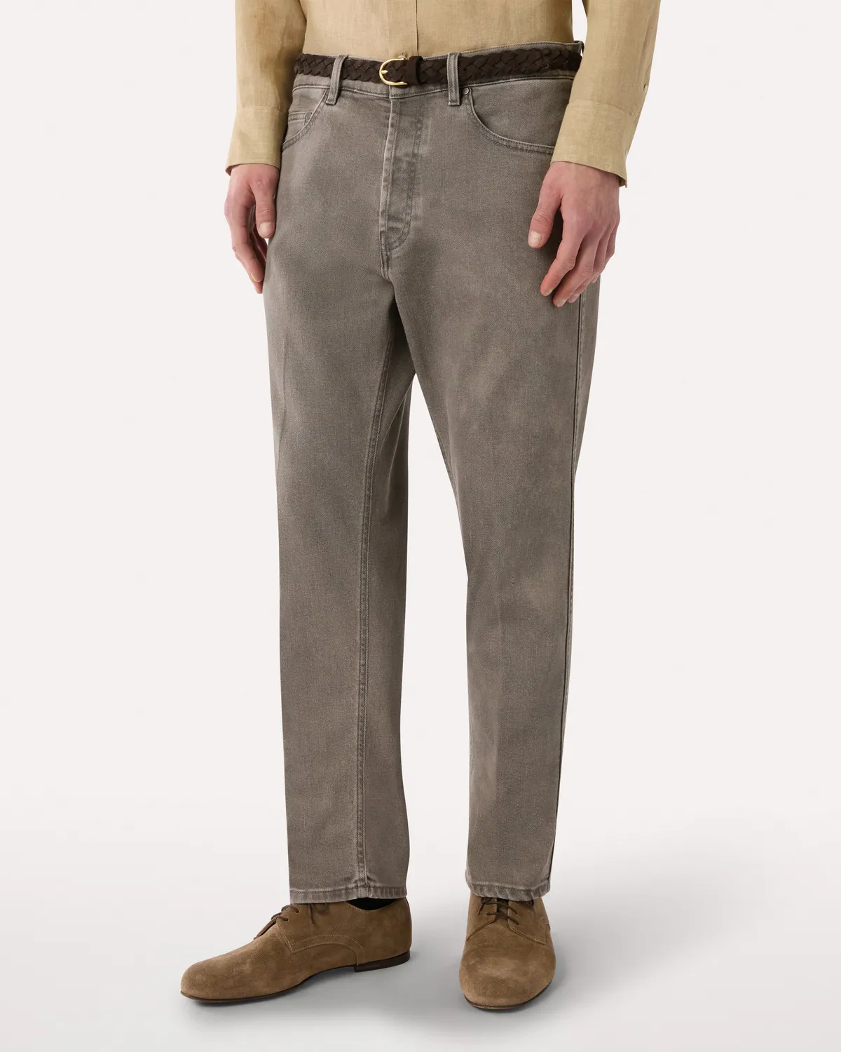 Lardini Jeans grigio carrot fit elastan fondo stretto