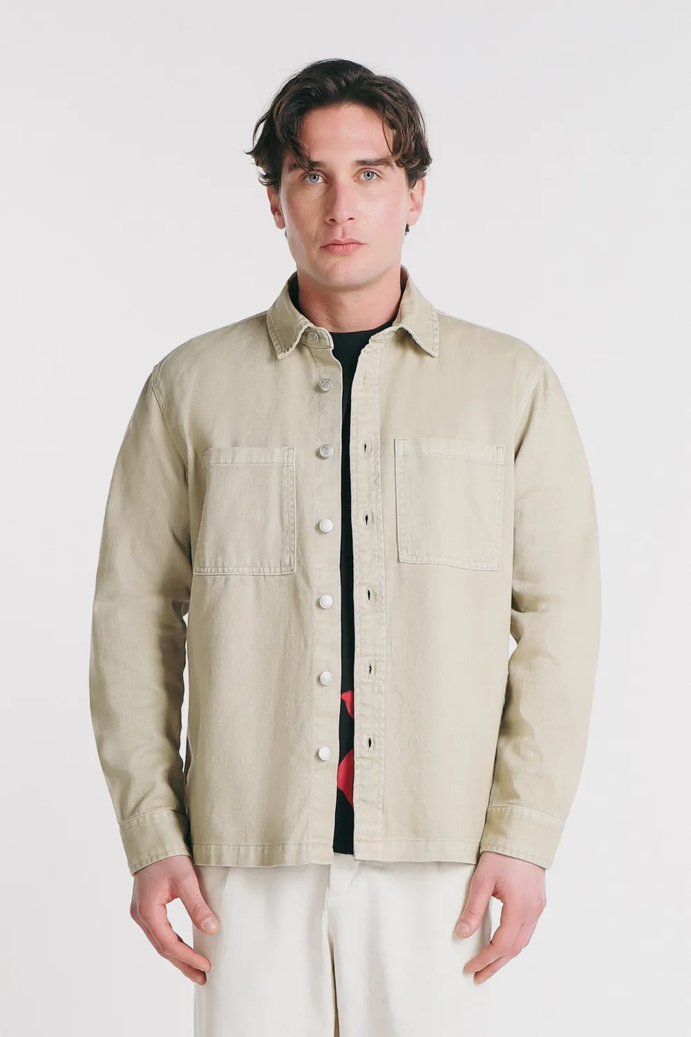 Sonny Bono Overshirt Cotone Beige Giacca Mezza Stagione