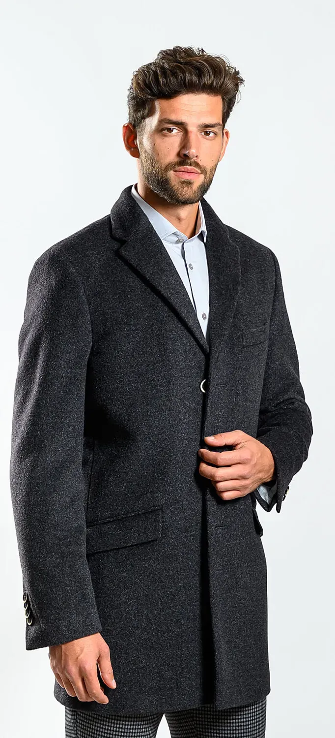 Alain Delon cappotto grigio lana cashmere taglia 52 slim