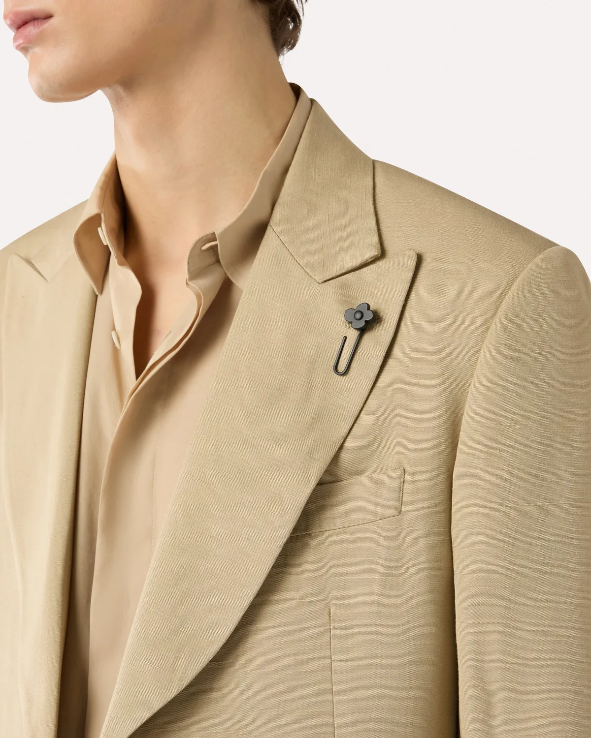 Lardini Attitude giacca monopetto cammello EcoVero