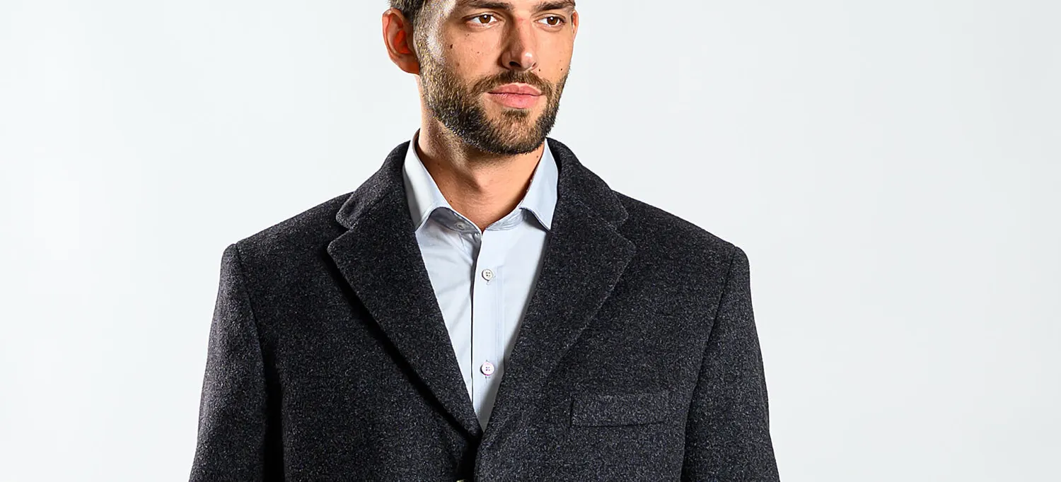 Alain Delon cappotto grigio lana cashmere taglia 52 slim