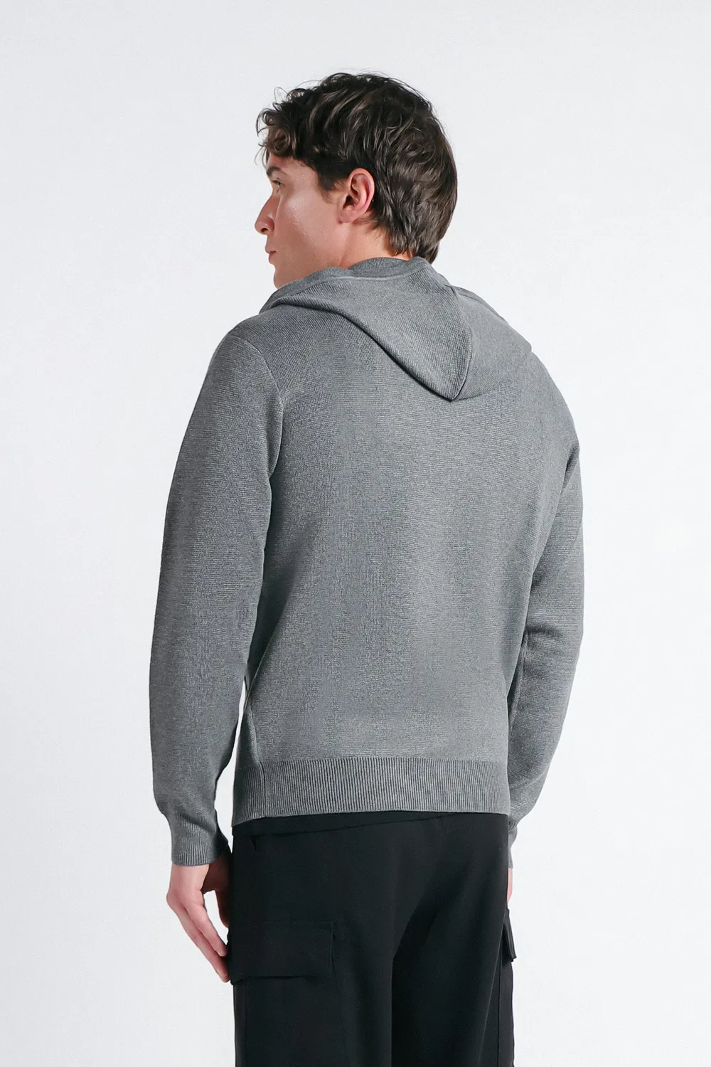 Sonny Bono Maglia Zip Cappuccio Grigio Medio Milano
