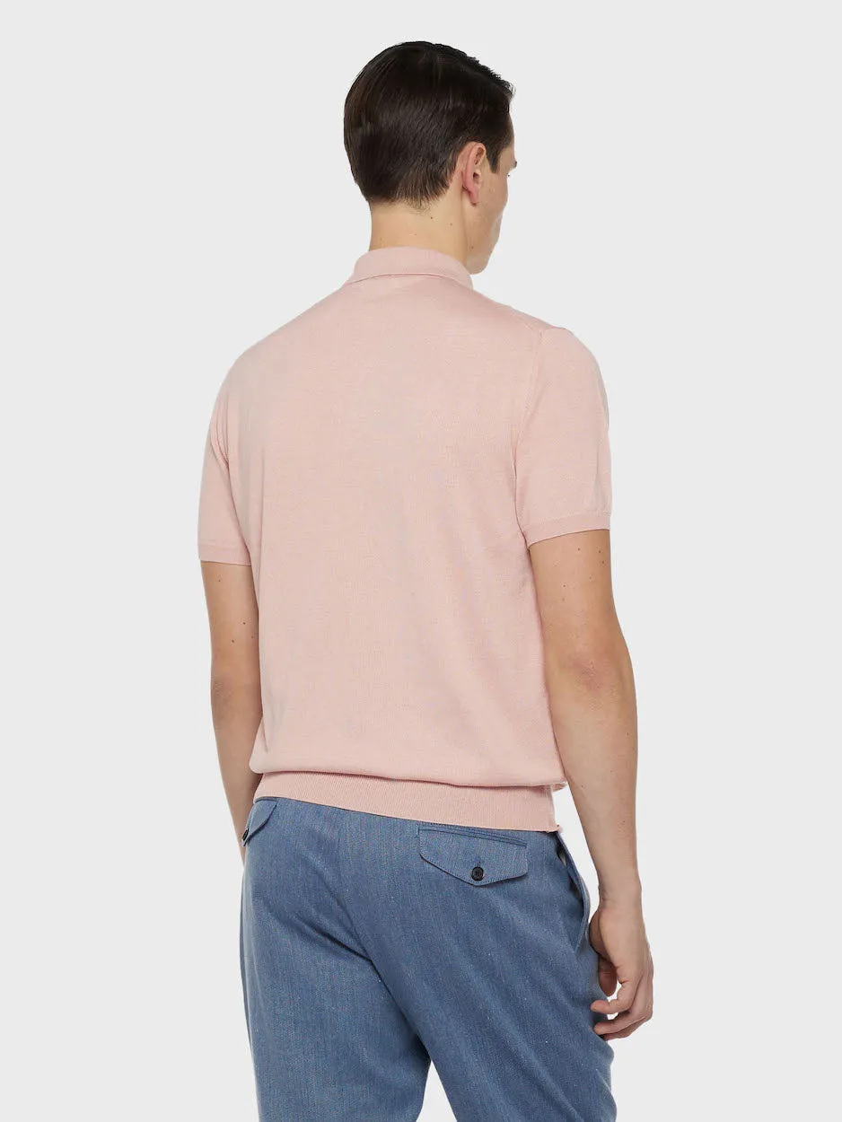Caruso Polo Maniche Corte Seta Cotone Rosa