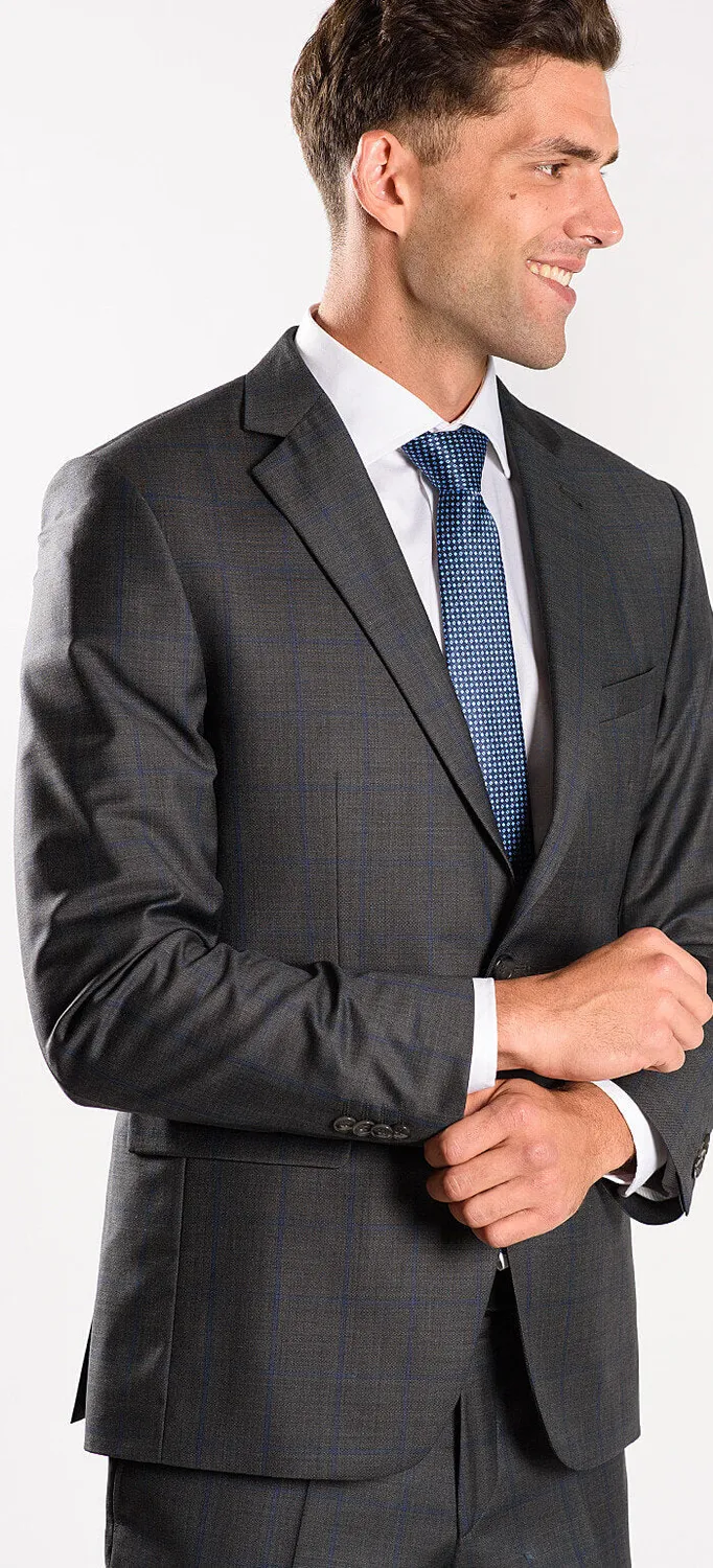 Alain Delon abito grigio lana Super 150s slim fit
