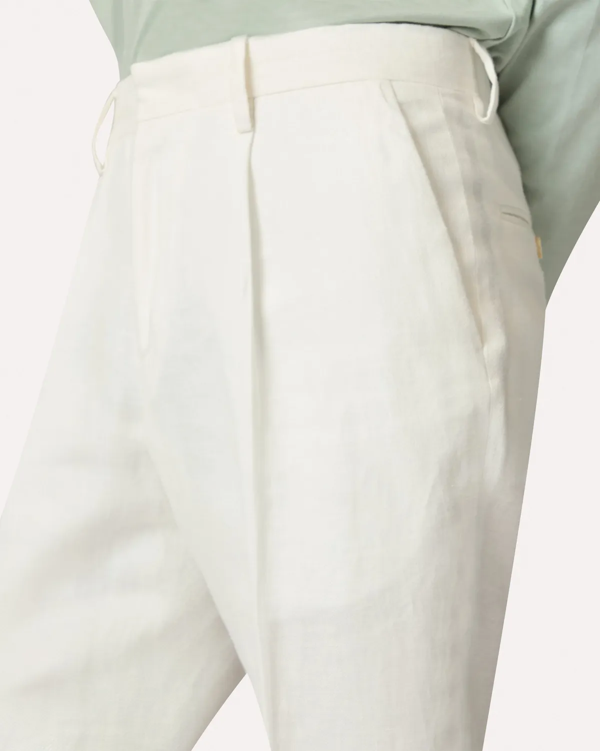 Lardini Pantalone Panna Lino Uomo Una Piega