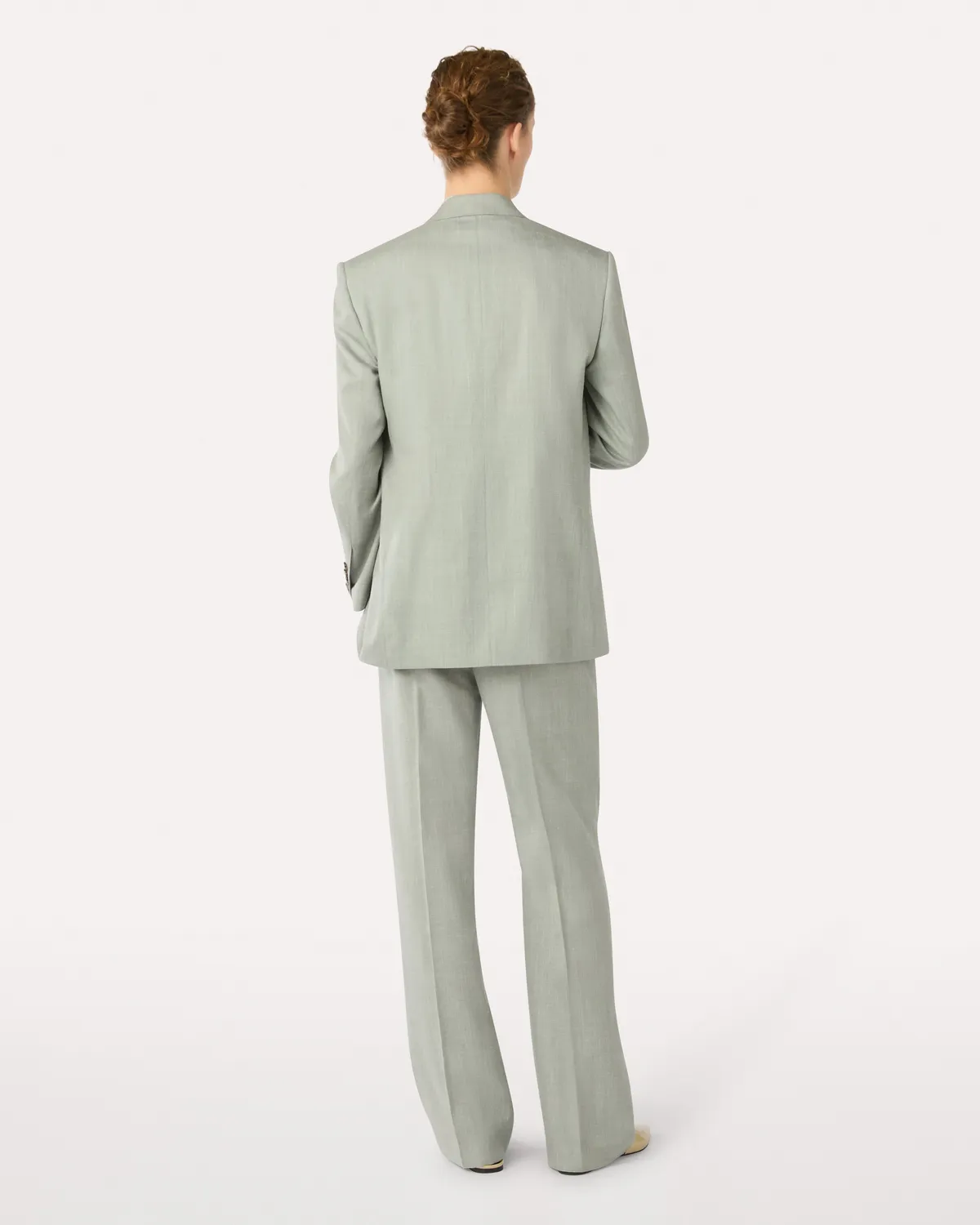 Lardini blazer doppiopetto verde twill lana seta lino