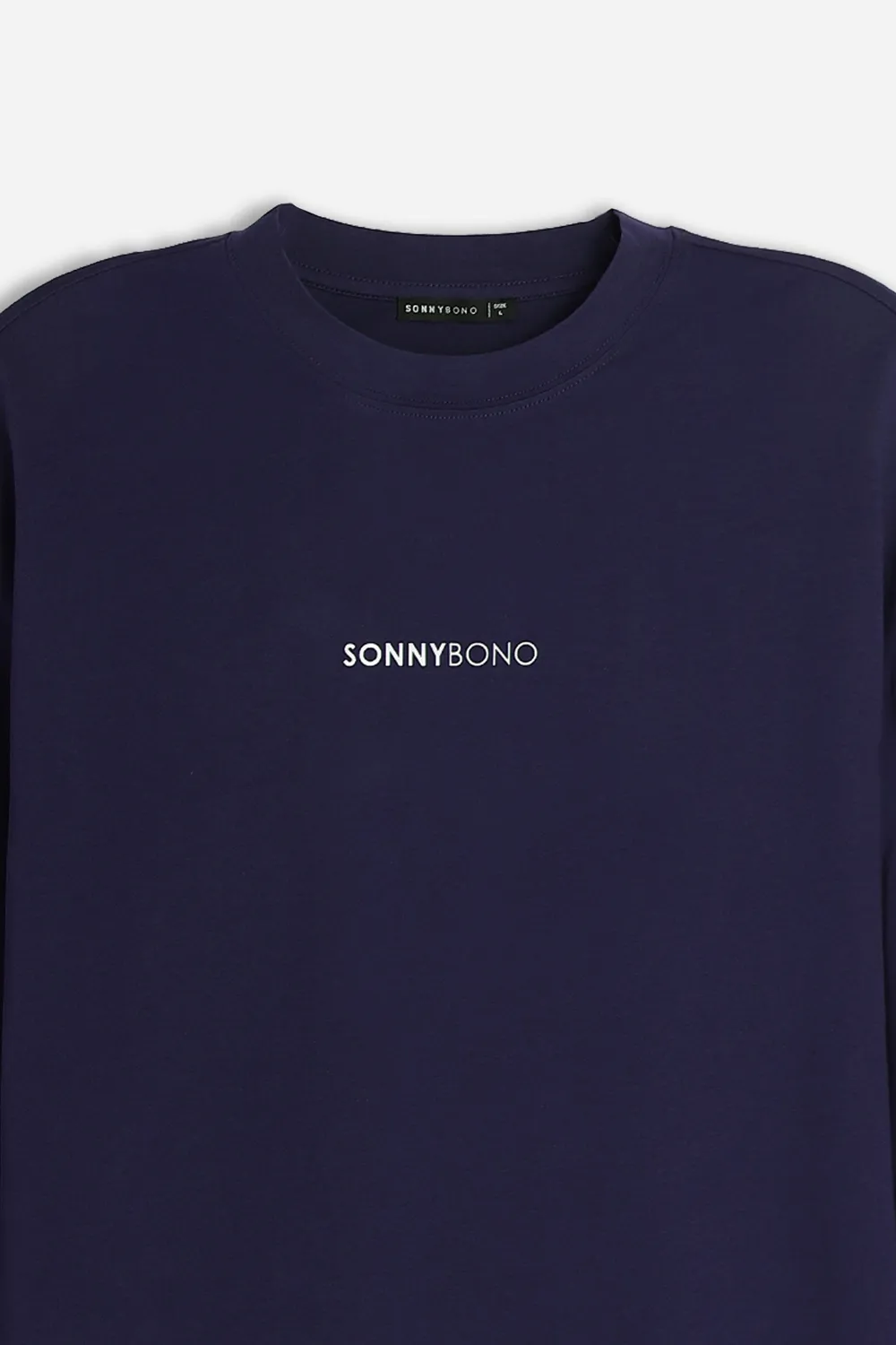 Sonny Bono T-Shirt Manica Lunga Logo Blu Cotone