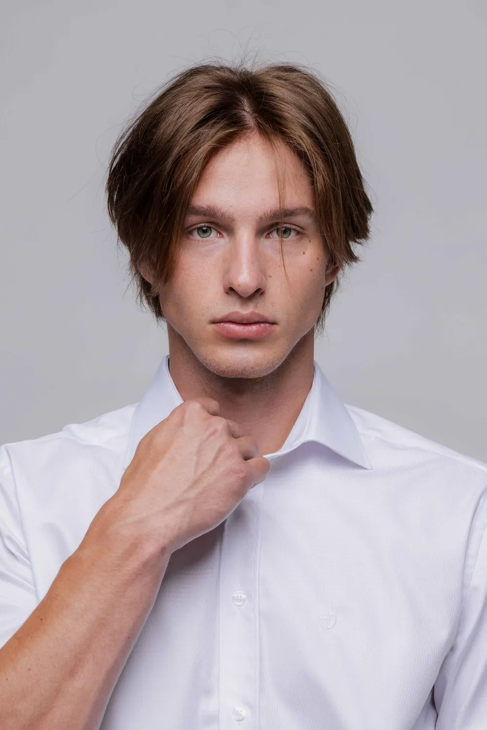 Alain Delon camicia bianca slim fit manica corta cotone