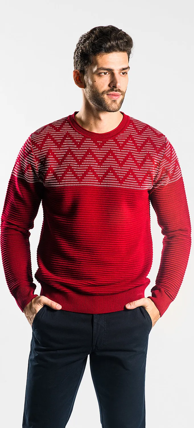 Alain Delon maglione bordeaux fantasia merino slim