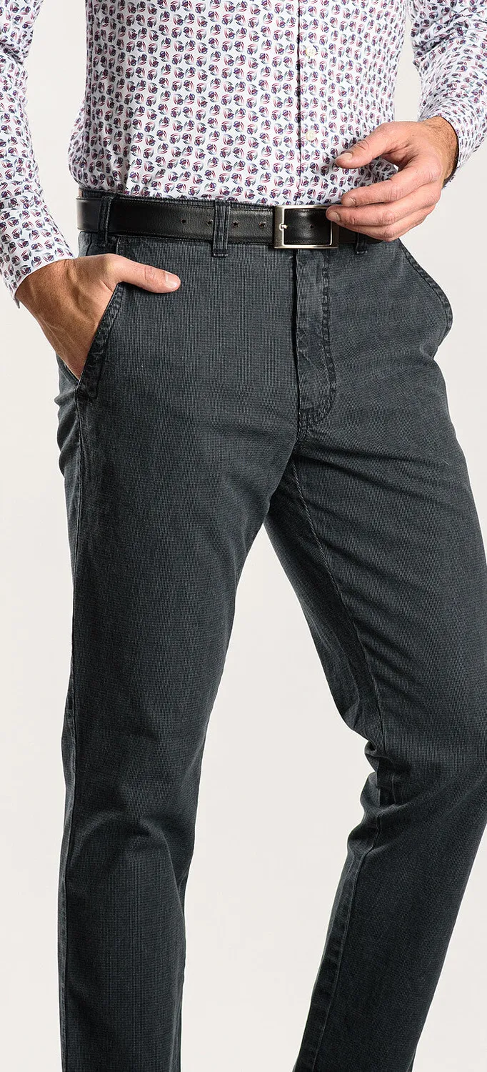 Alain Delon chinos pantalone grigio cotone elasticizzato slim