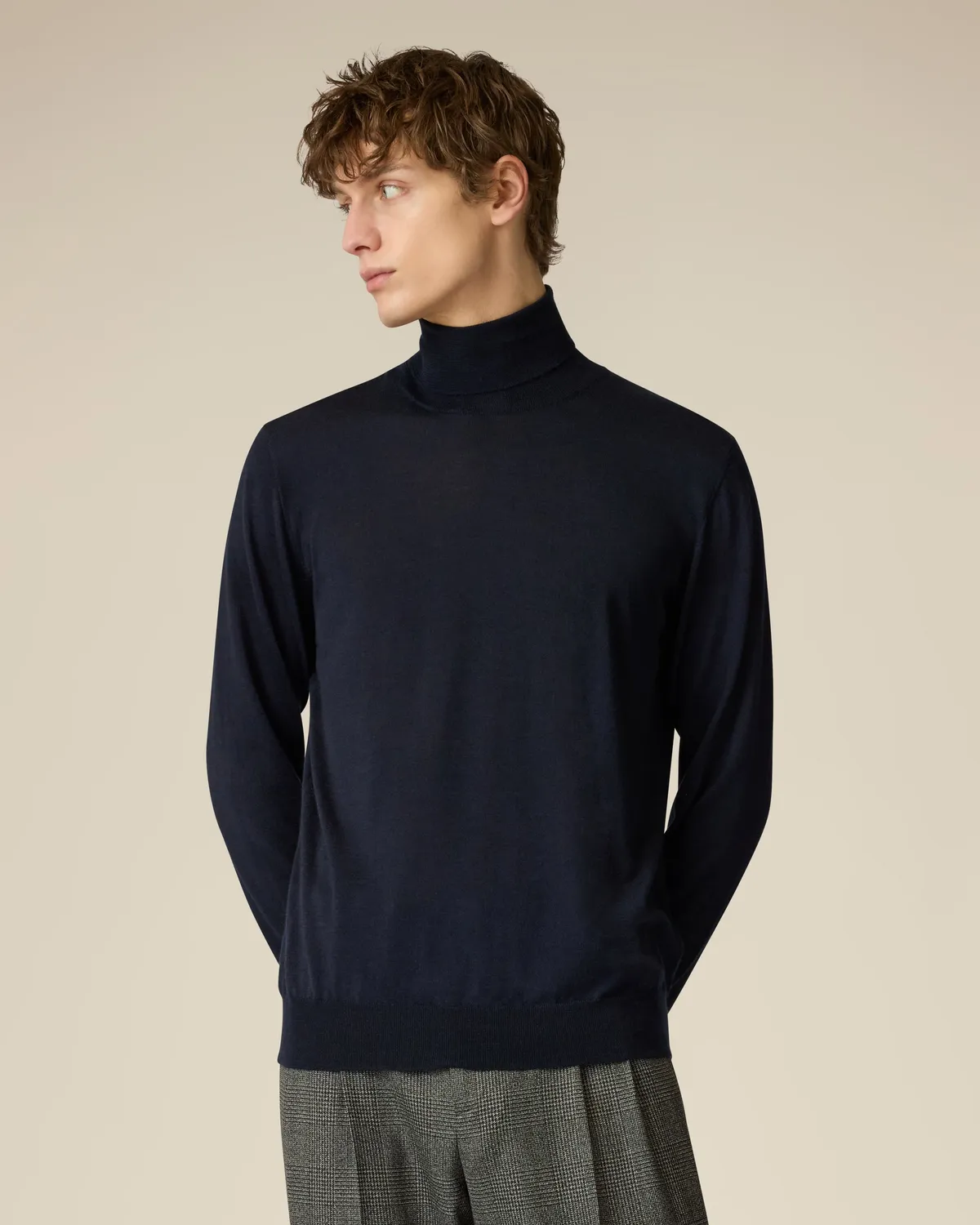 Lardini Timeless Dolcevita Blu Lana Seta Cashmere