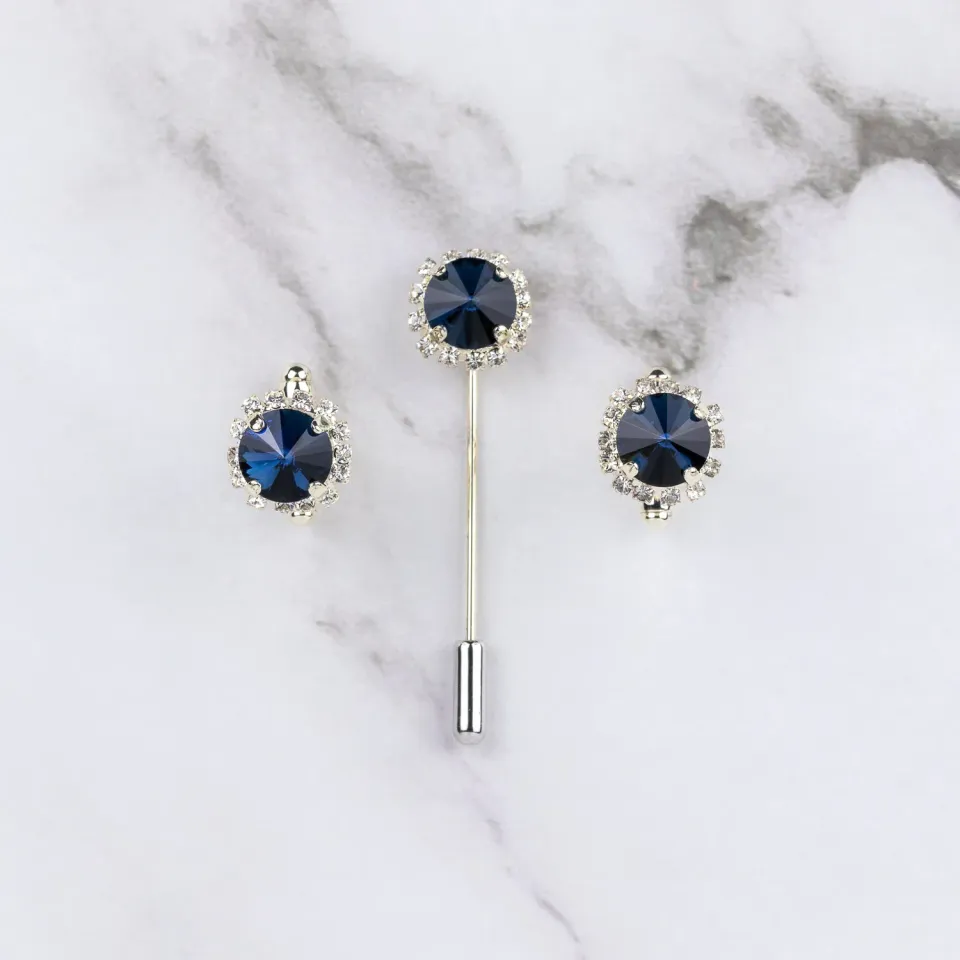 Sarti Toscani set gioielli ovale blu ottone