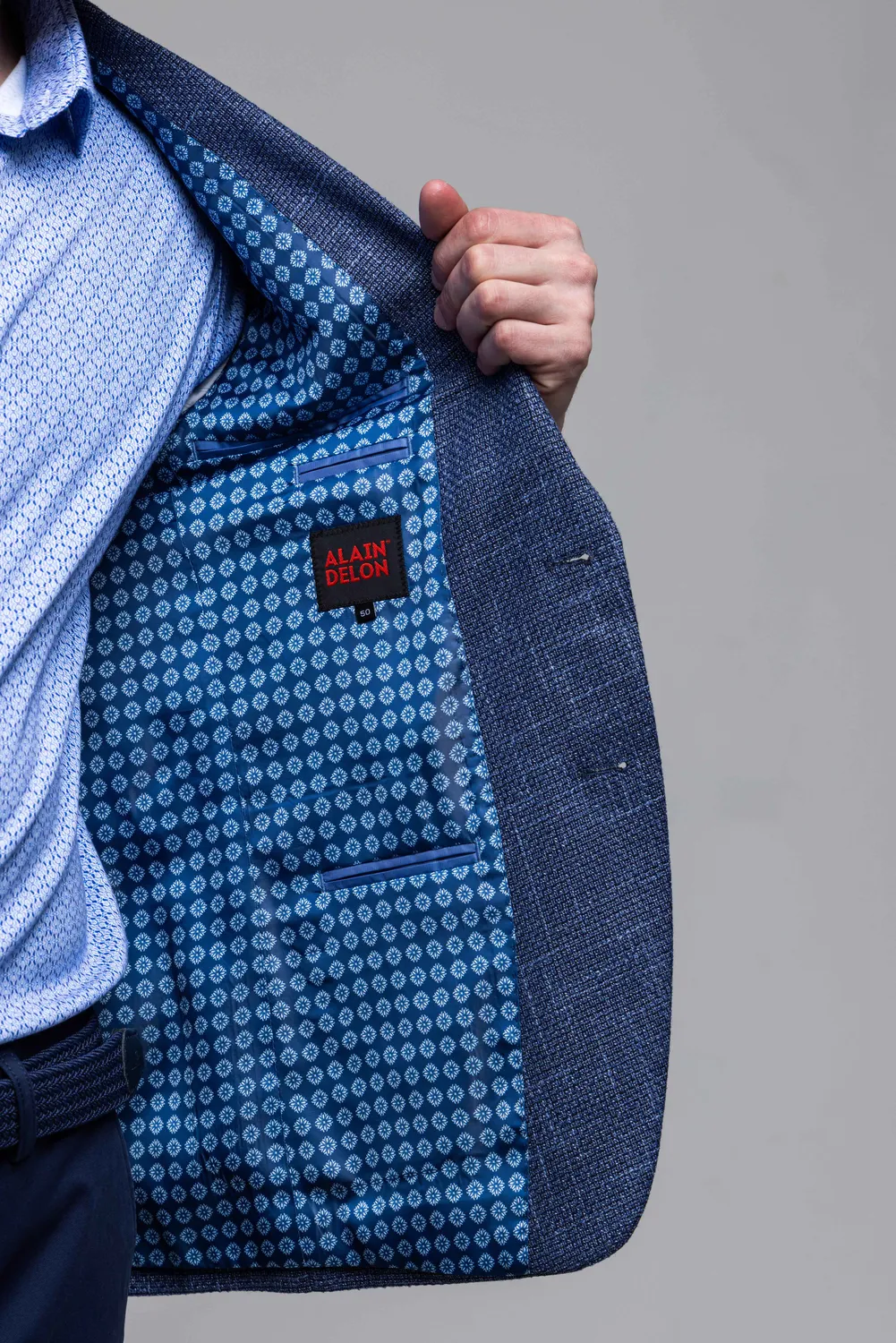 Alain Delon Blazer Slim Fit Estivo Blu Mezza Fodera