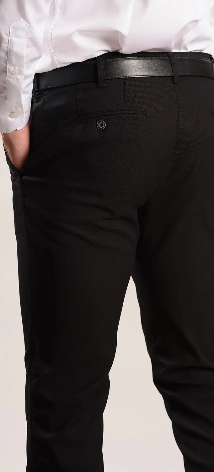 Alain Delon Pantalone Casual Nero Slim Fit Elasticizzato