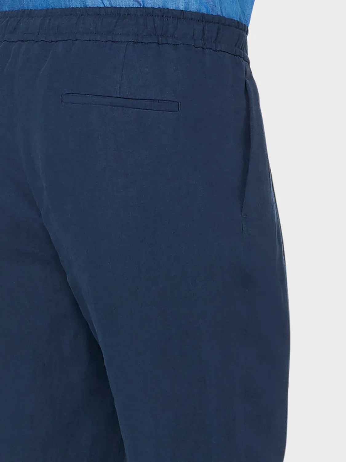 Caruso pantalone lino blu uomo