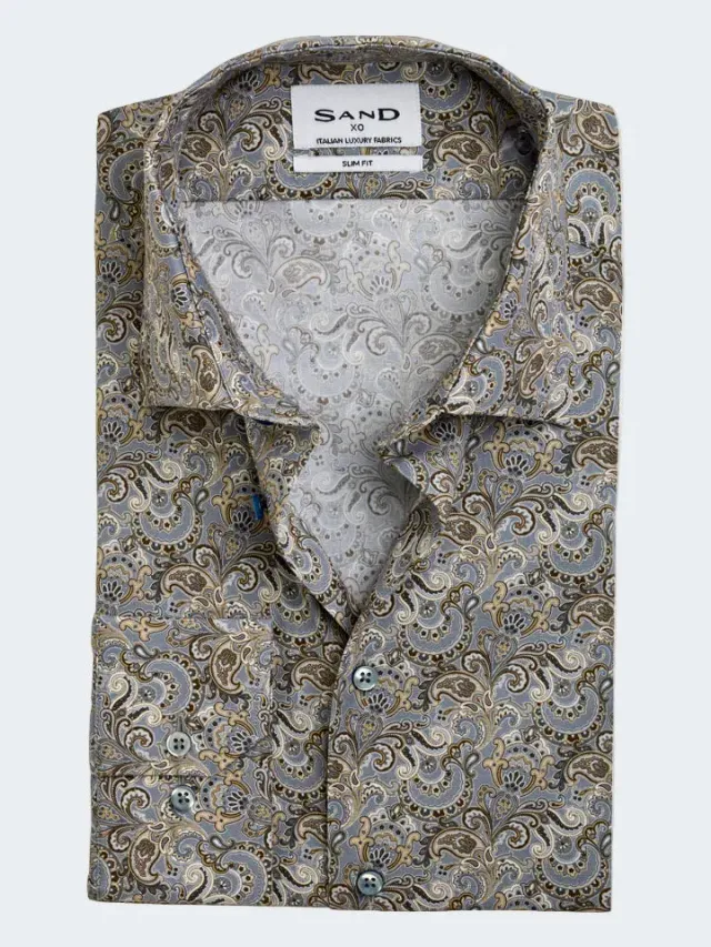 Sand 8393 Jake camicia slim paisley cotone