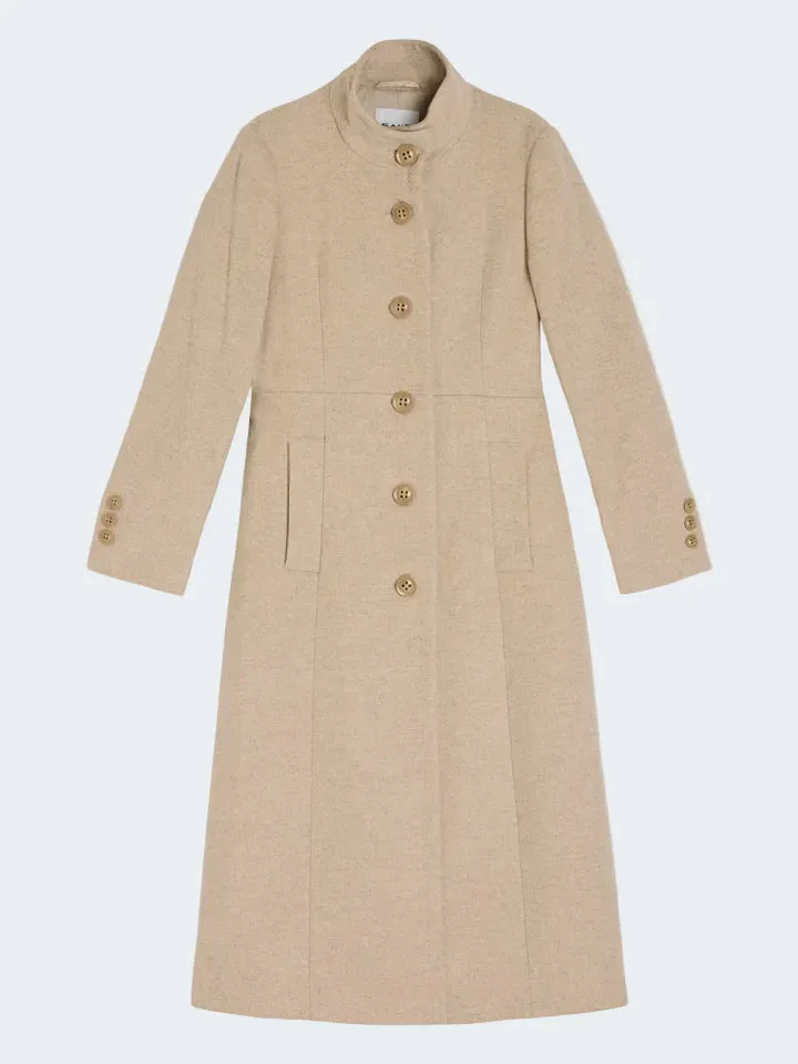 Sand New Paker Long cappotto cashmere beige