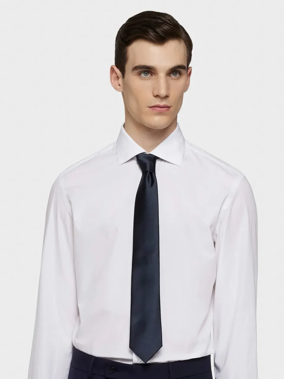 Caruso Cravatta in seta blu uomo