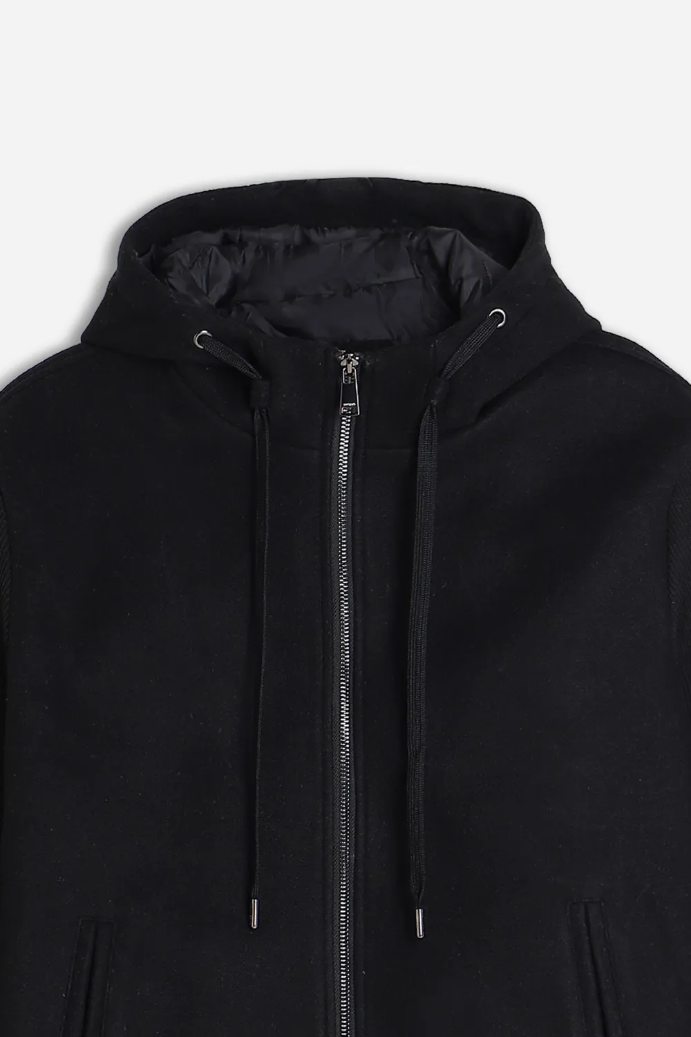 Sonny Bono Giubbotto Panno Full Zip Cappuccio Nero