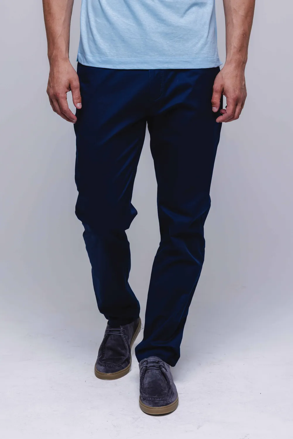 Alain Delon pantalone blu casual elasticizzato cotone