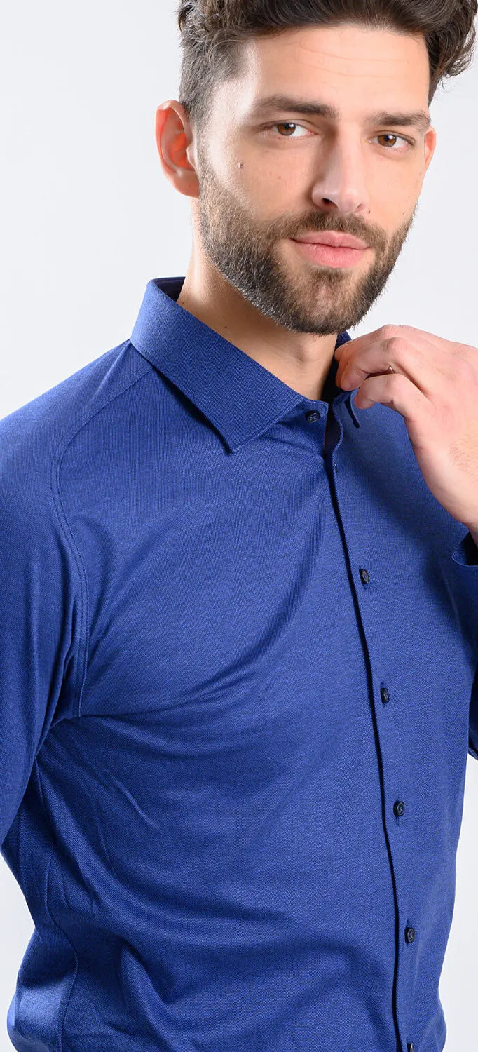 Alain Delon Royal Blue camicia elasticizzata blu royal