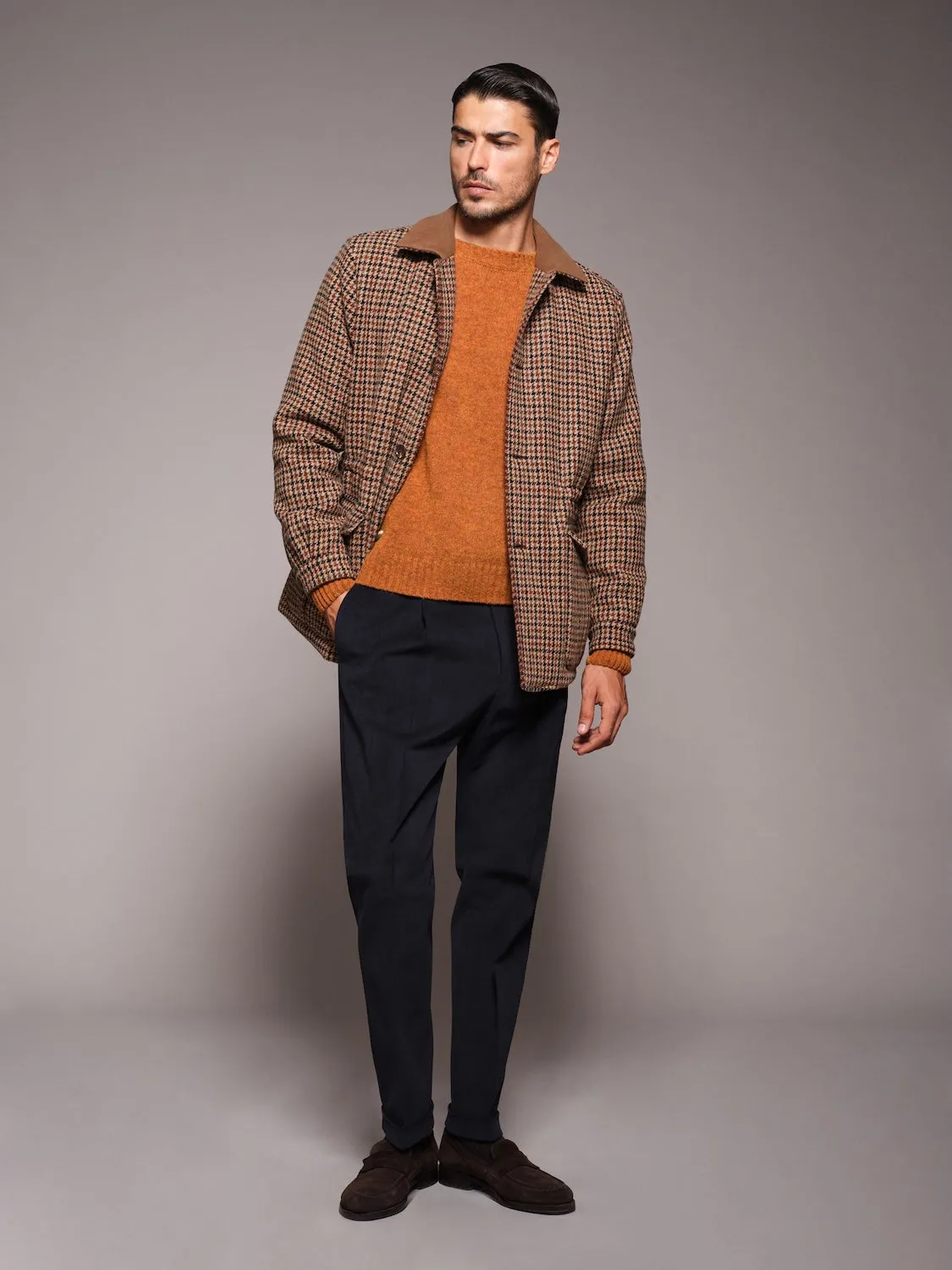 Caruso Butterfly maglia girocollo lana Shetland rossa