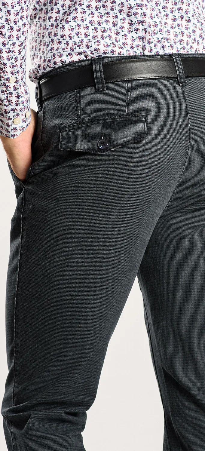 Alain Delon chinos pantalone grigio cotone elasticizzato slim