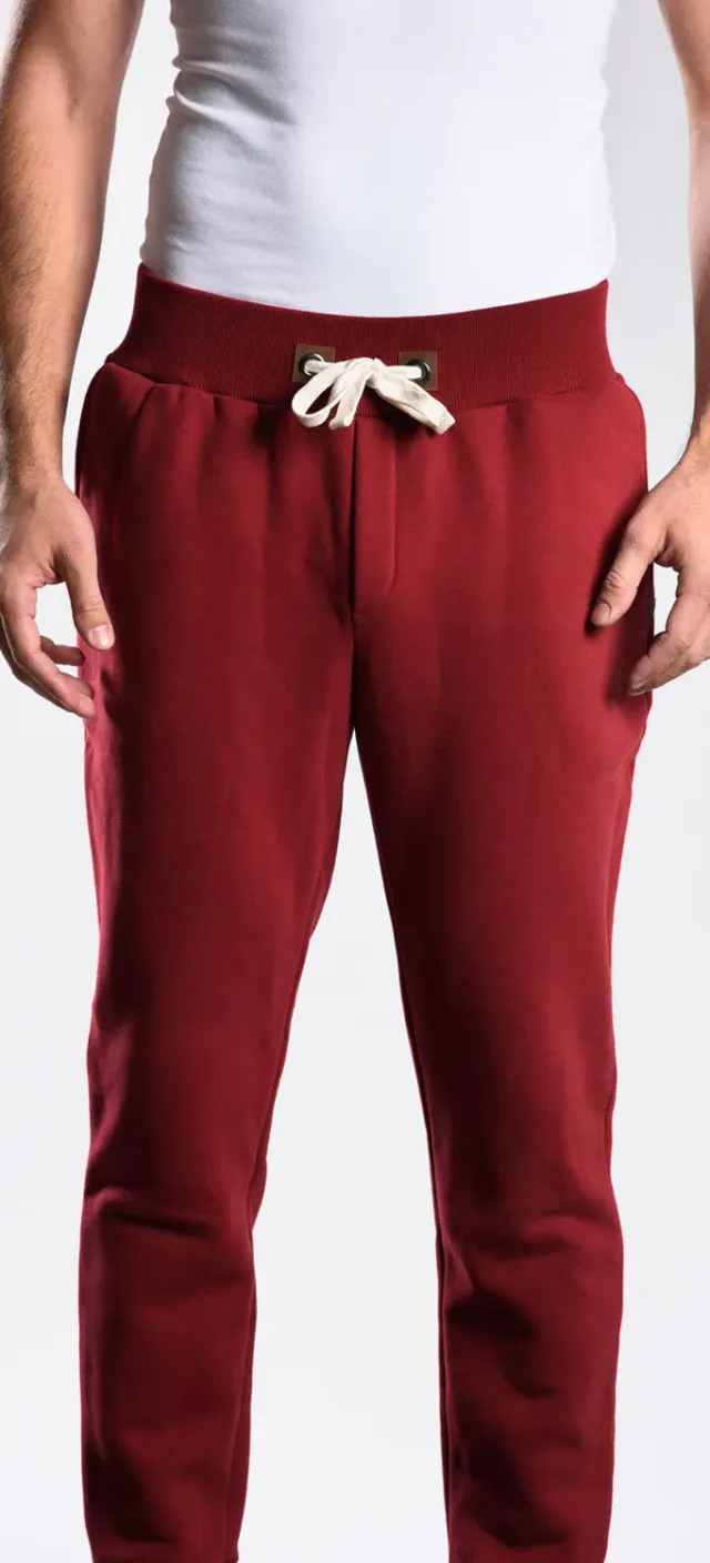 Alain Delon Pantalone Tuta Bordeaux Taglia M Slim