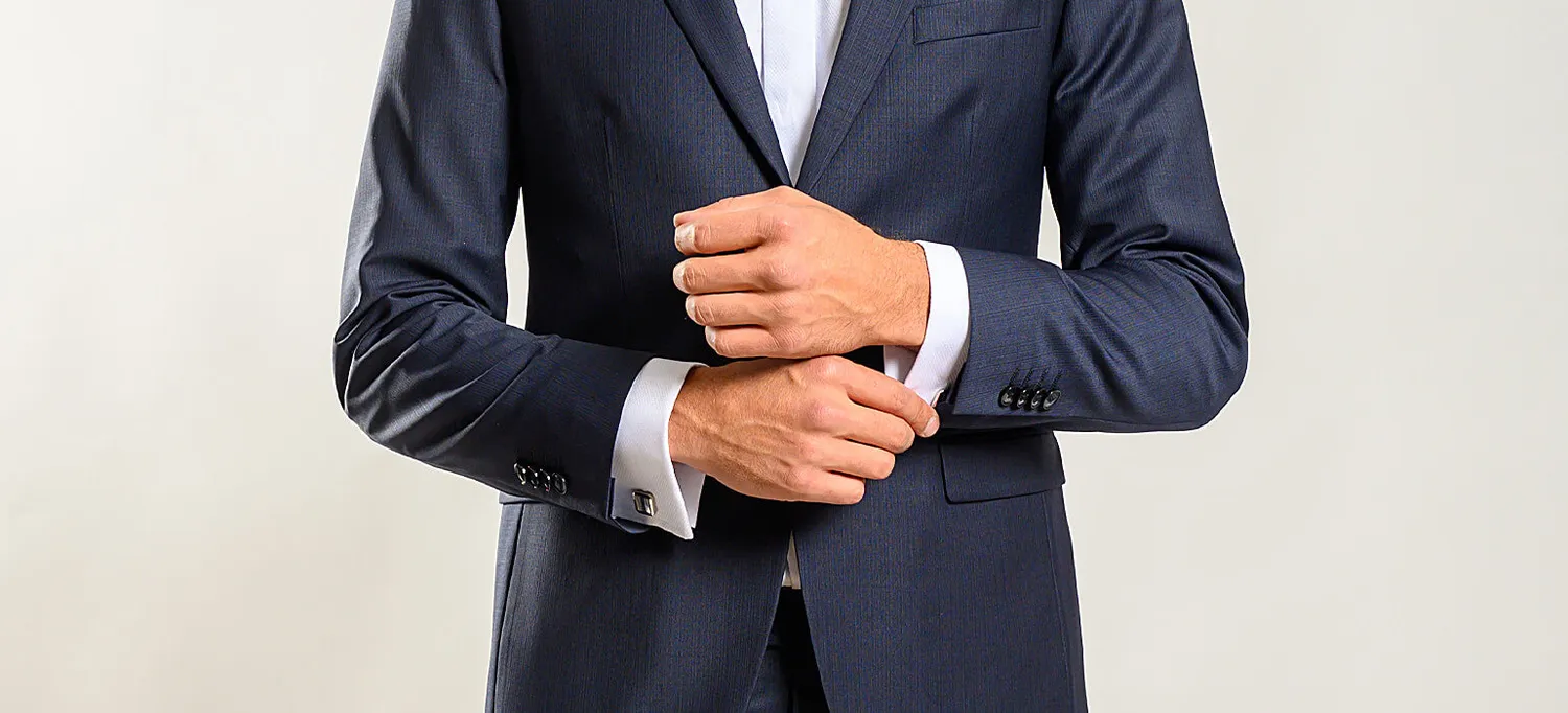 Alain Delon Abito Blu Slim Fit 2 Bottoni Elasticizzato