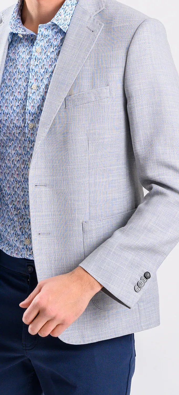 Alain Delon giacca leggera grigia slim fit lana lino