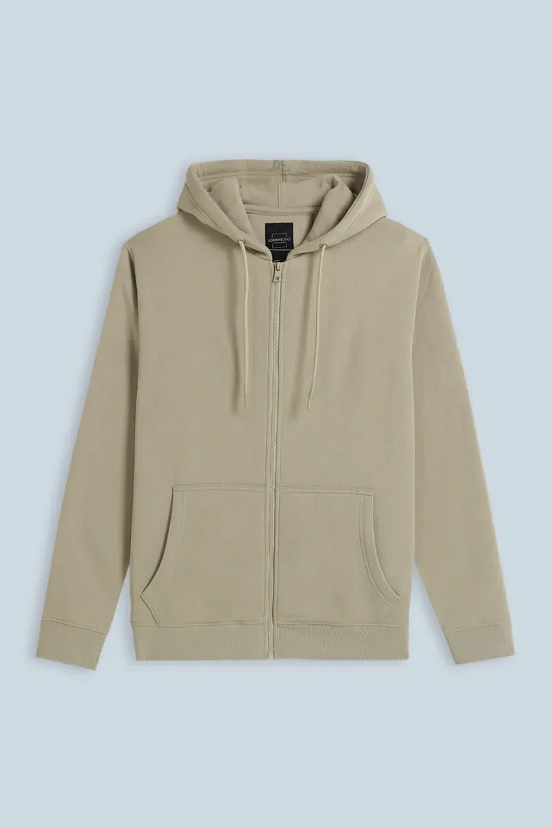 Sonny Bono felpa con zip e cappuccio beige