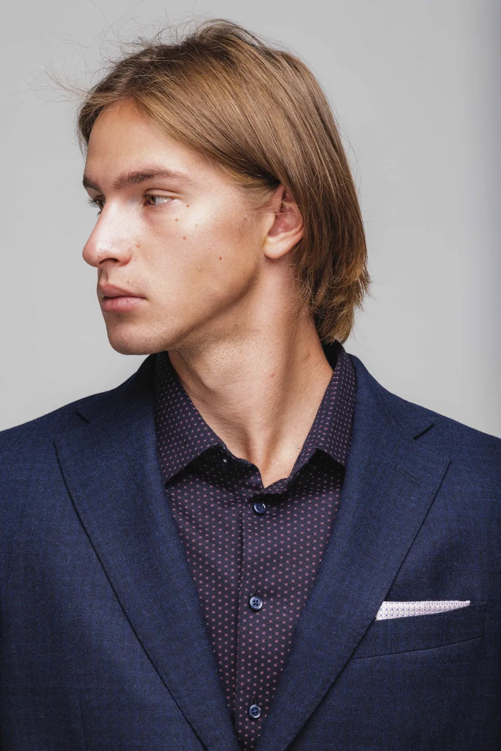 Alain Delon Blazer blu navy quadri neri Slim Fit fodera
