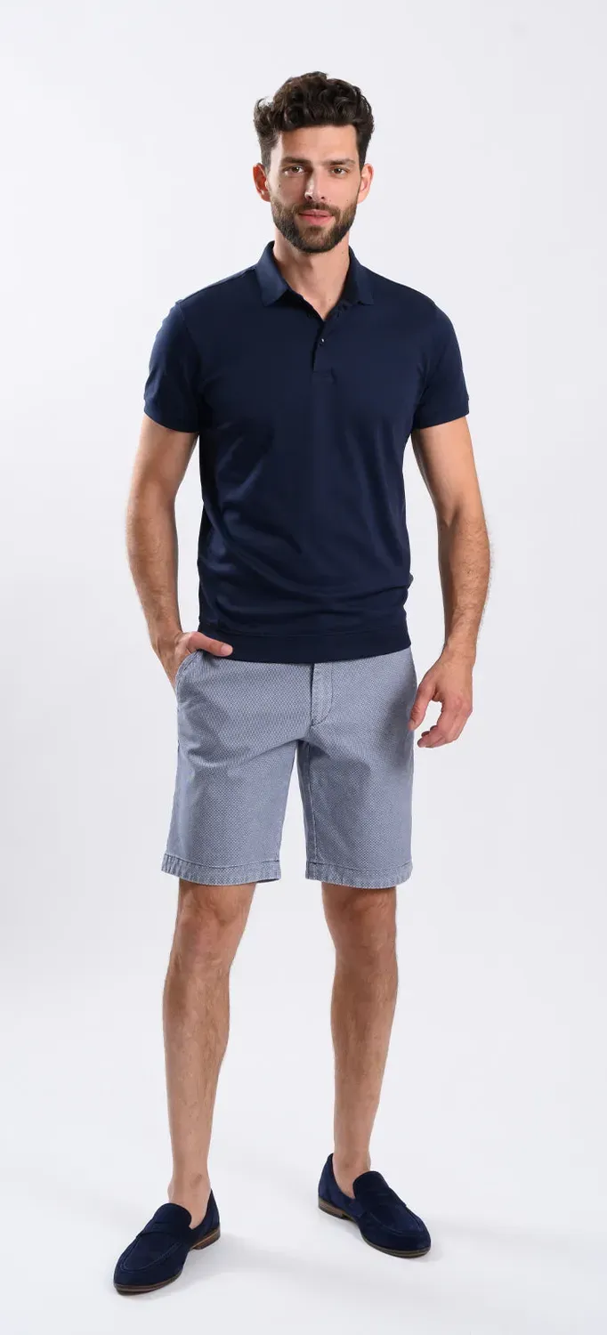 Alain Delon Polo Slim Fit Blu Cotone Micropima