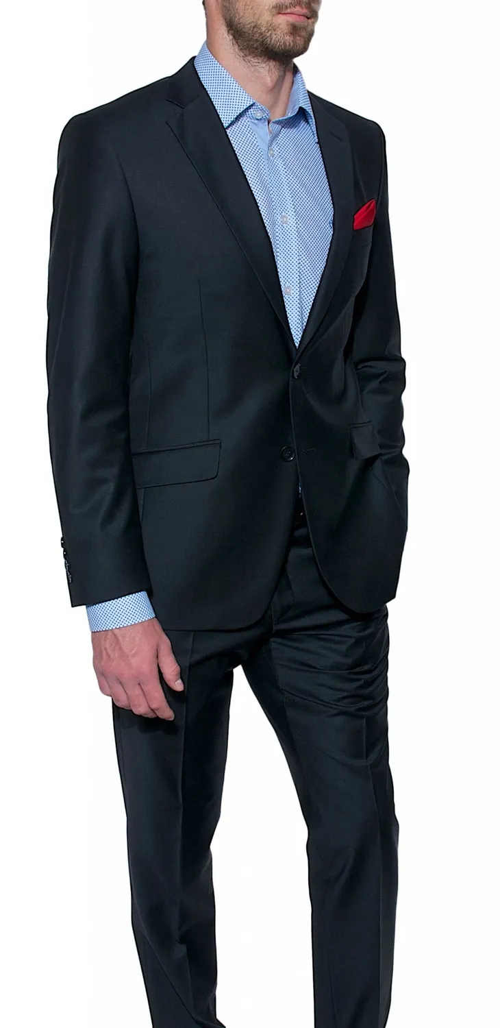 Alain Delon Slim Fit completo nero cerimonia taglia 106