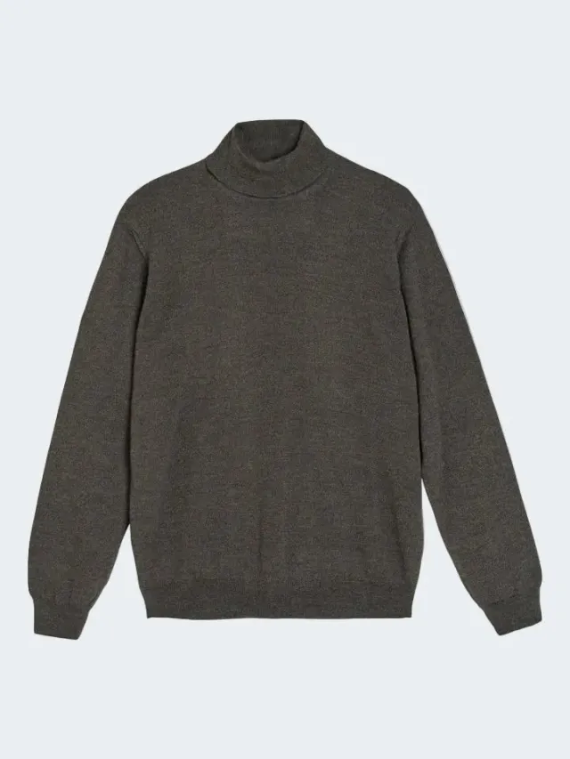 Sand Mouline maglione dolcevita marrone merino