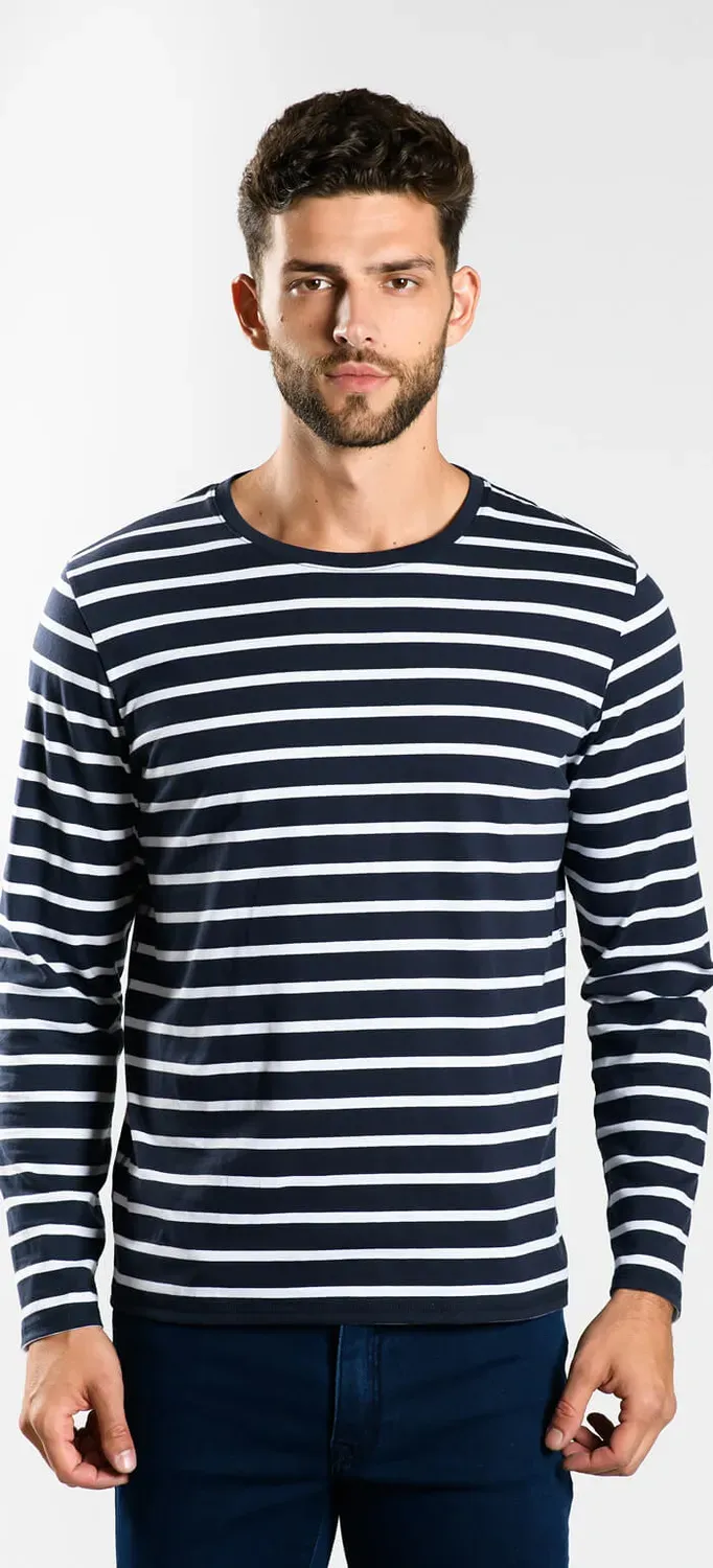 Alain Delon Maglietta Manica Lunga Righe S slim fit