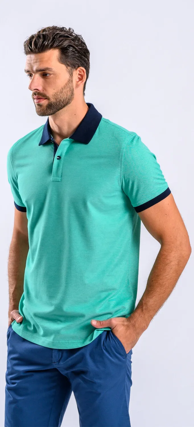 Alain Delon polo verde pistacchio slim fit manica corta