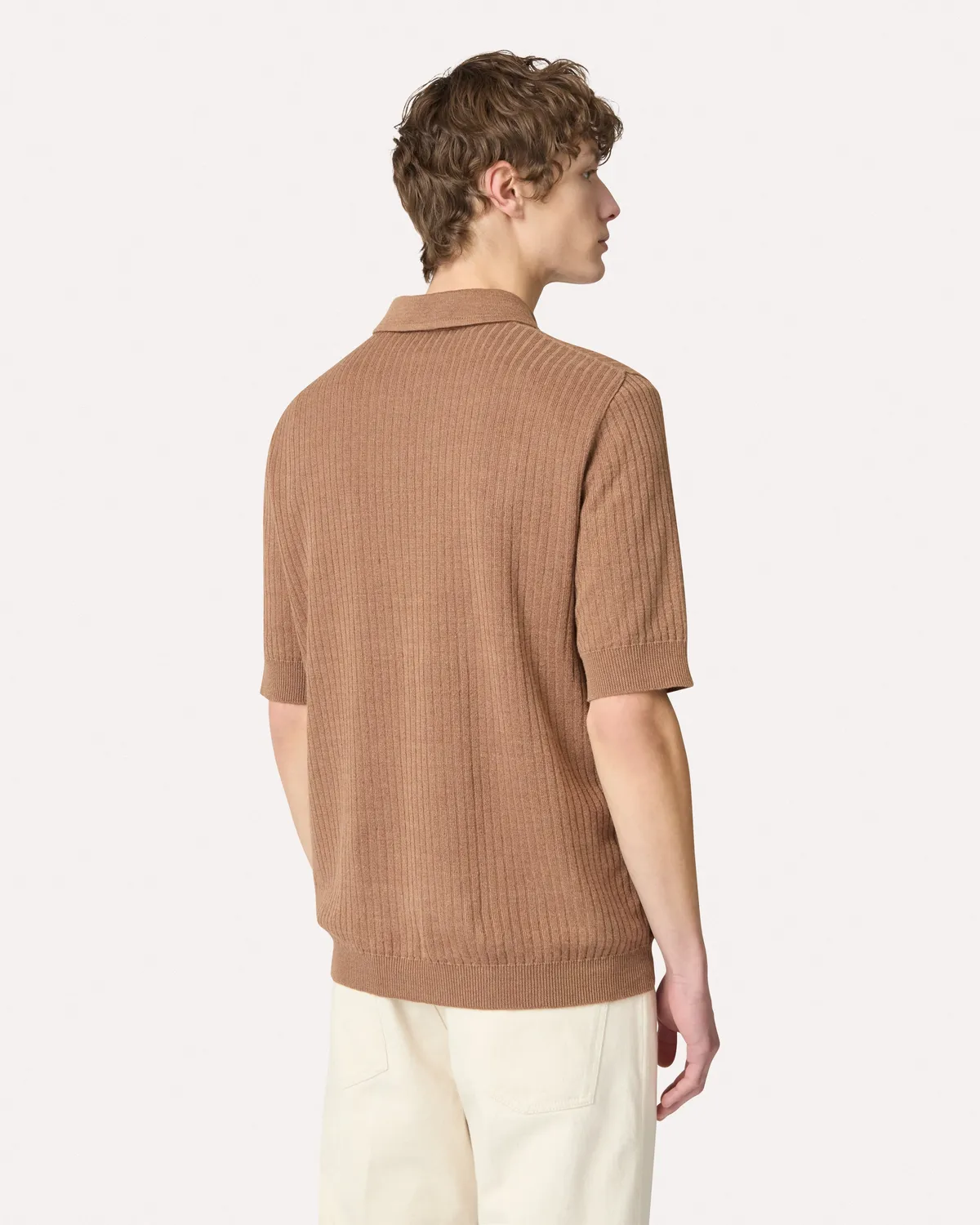 Lardini polo marrone lino cotone manica corta