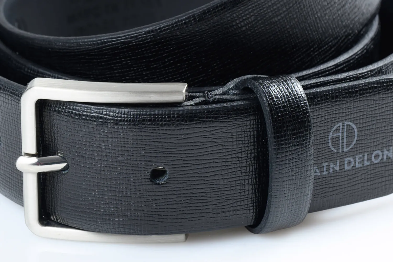 Alain Delon Cintura in Pelle Uomo 110 cm Fibbia Classica