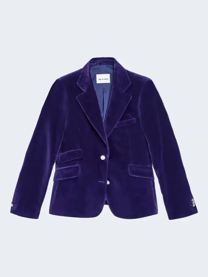 Sand Remi B Blazer Velluto Viola Revers Classico