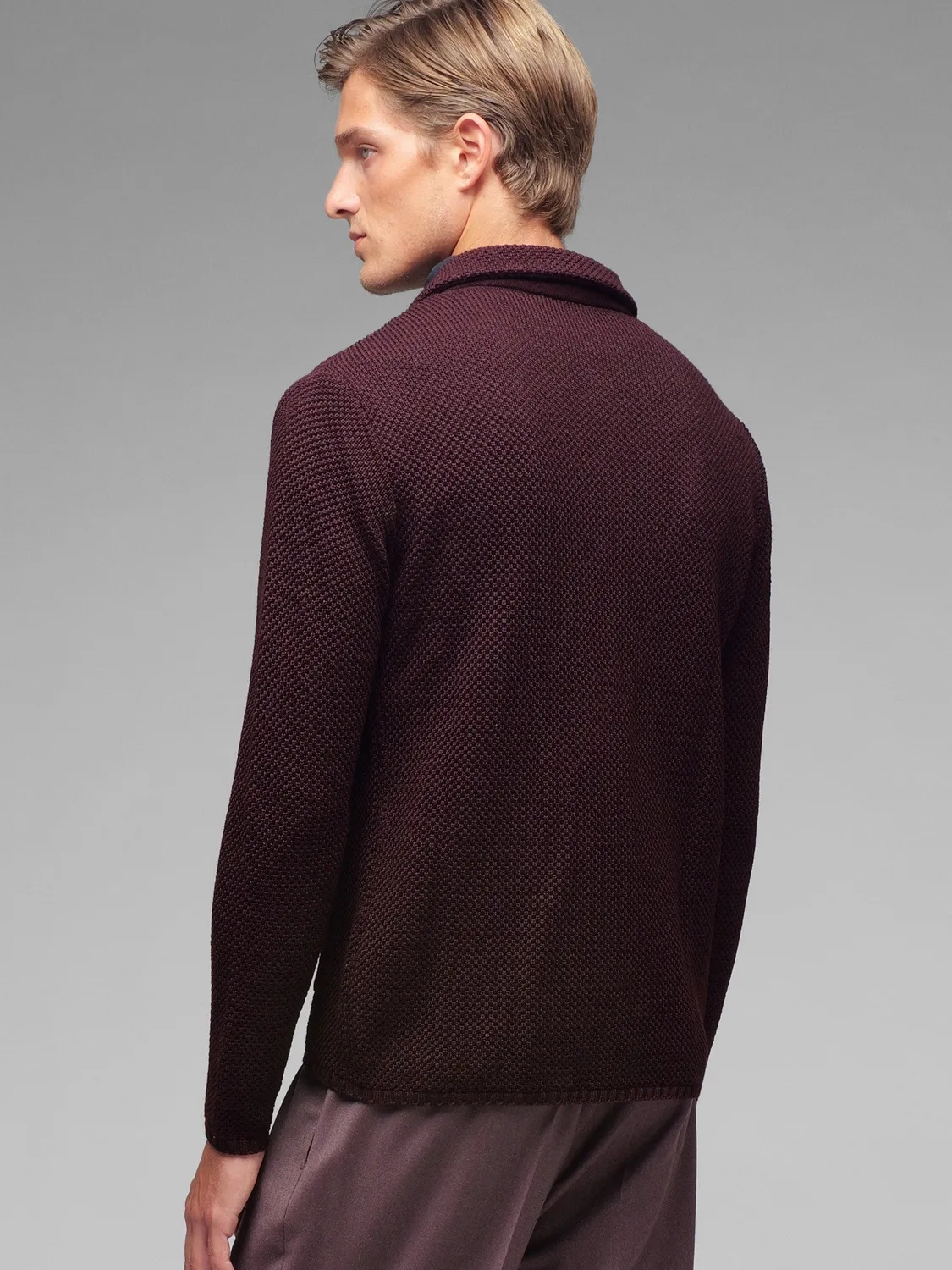 Paoloni Overshirt punto piquet rossa misto lana