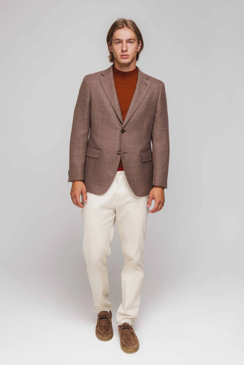 Alain Delon Giacca Uomo Marrone Slim Foderata