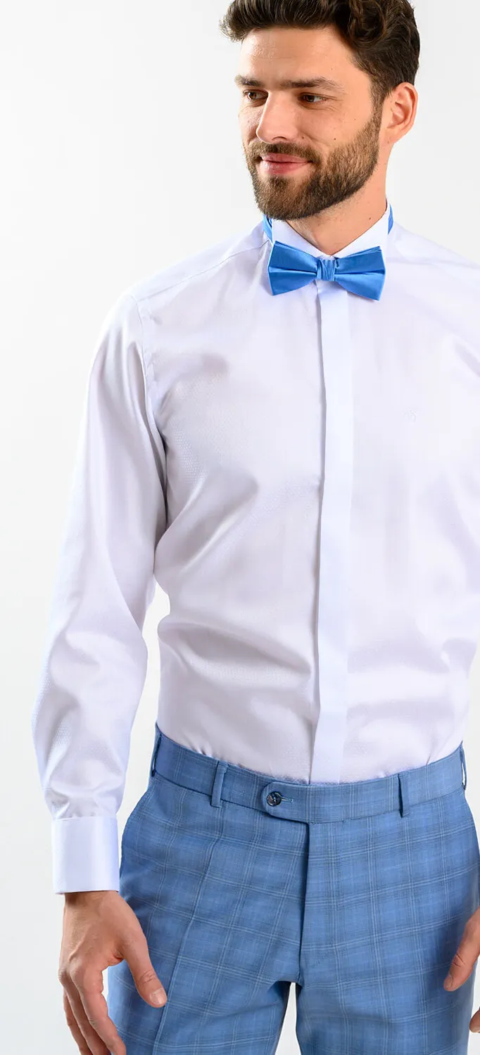 Alain Delon camicia smoking extra slim fit bianca gemelli