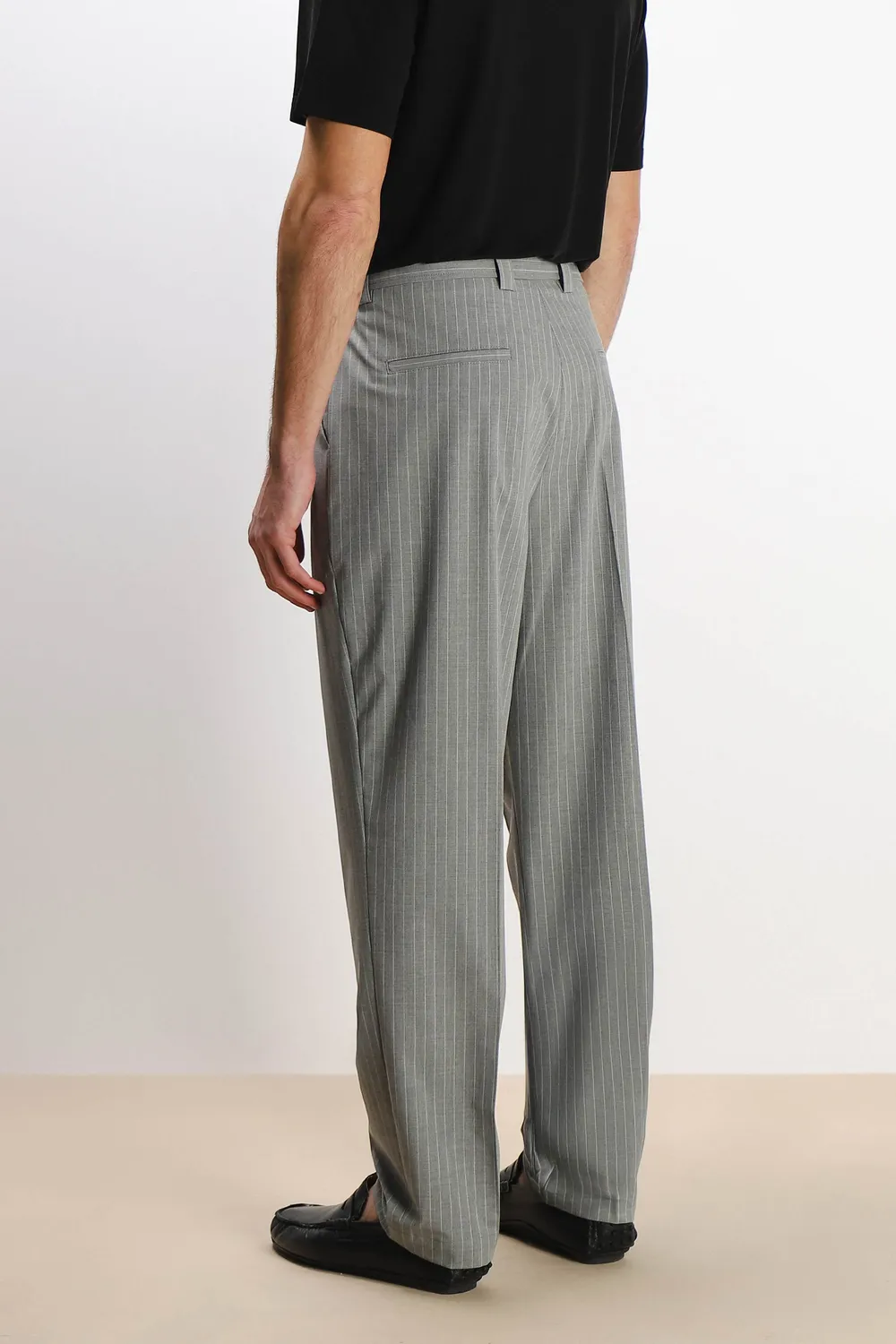 Sonny Bono pantalone fantasia a righe con cintura grigio