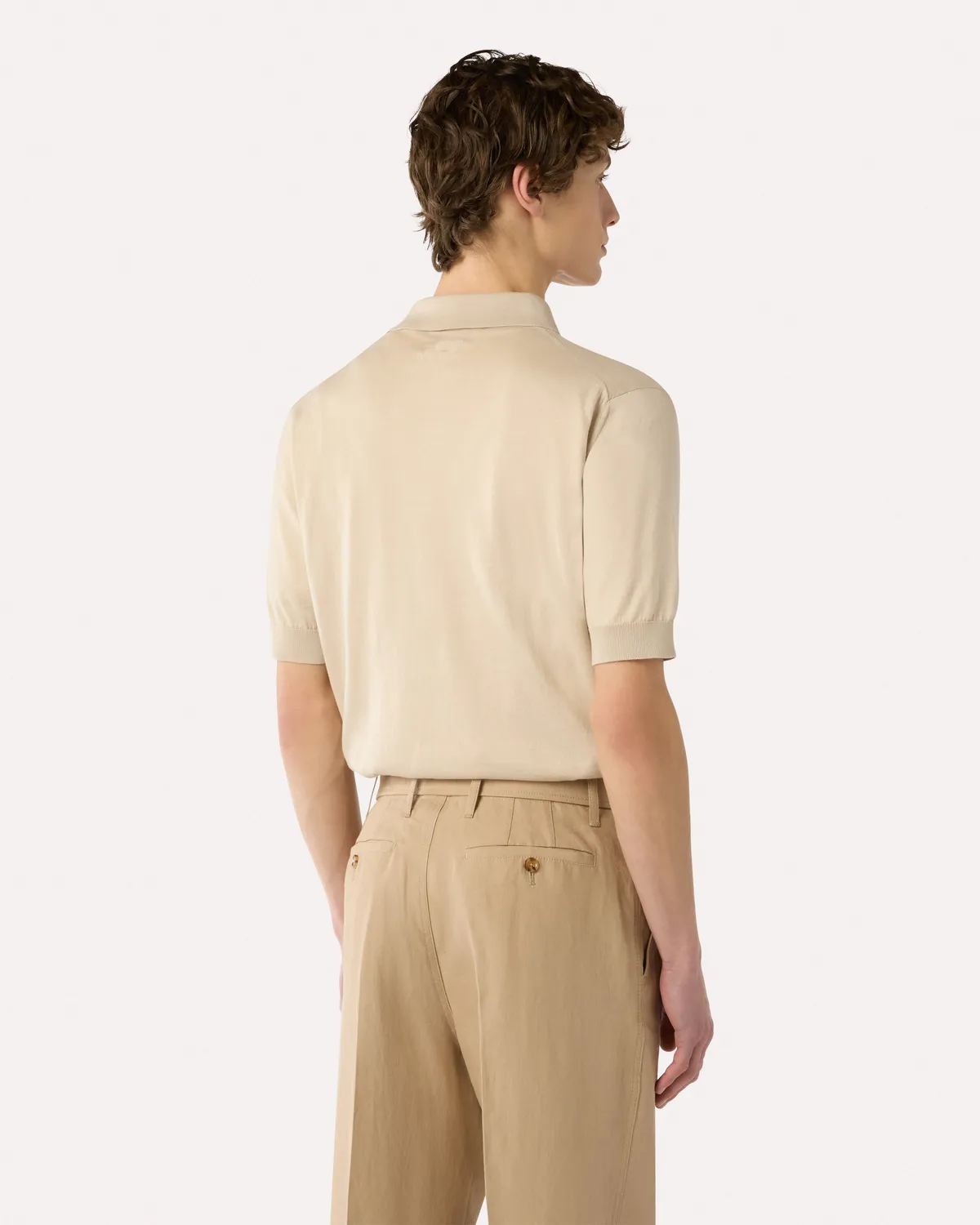 Lardini Polo panna maglia cotone manica corta GOTS