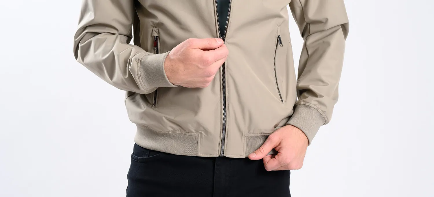 Alain Delon giacca beige imbottita leggera uomo