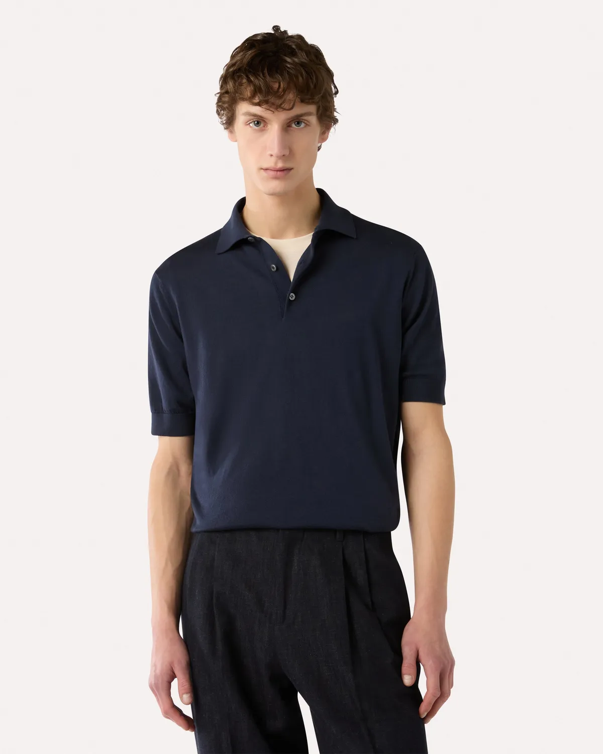 Lardini Polo Blu Maglia Cotone Uomo Superpiuma