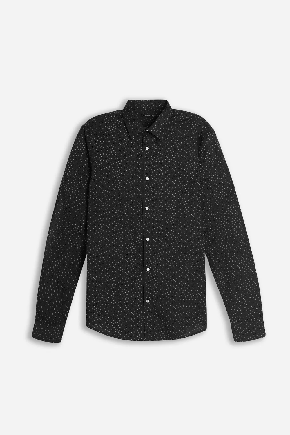 Sonny Bono camicia microfantasia nero poliestere cotone