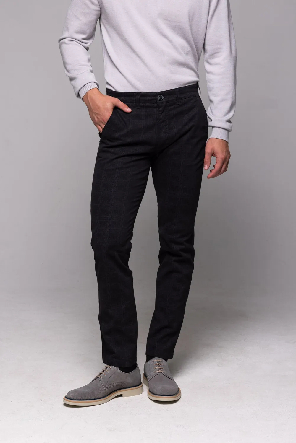 Alain Delon Pantaloni chino uomo classici taglie lunghe